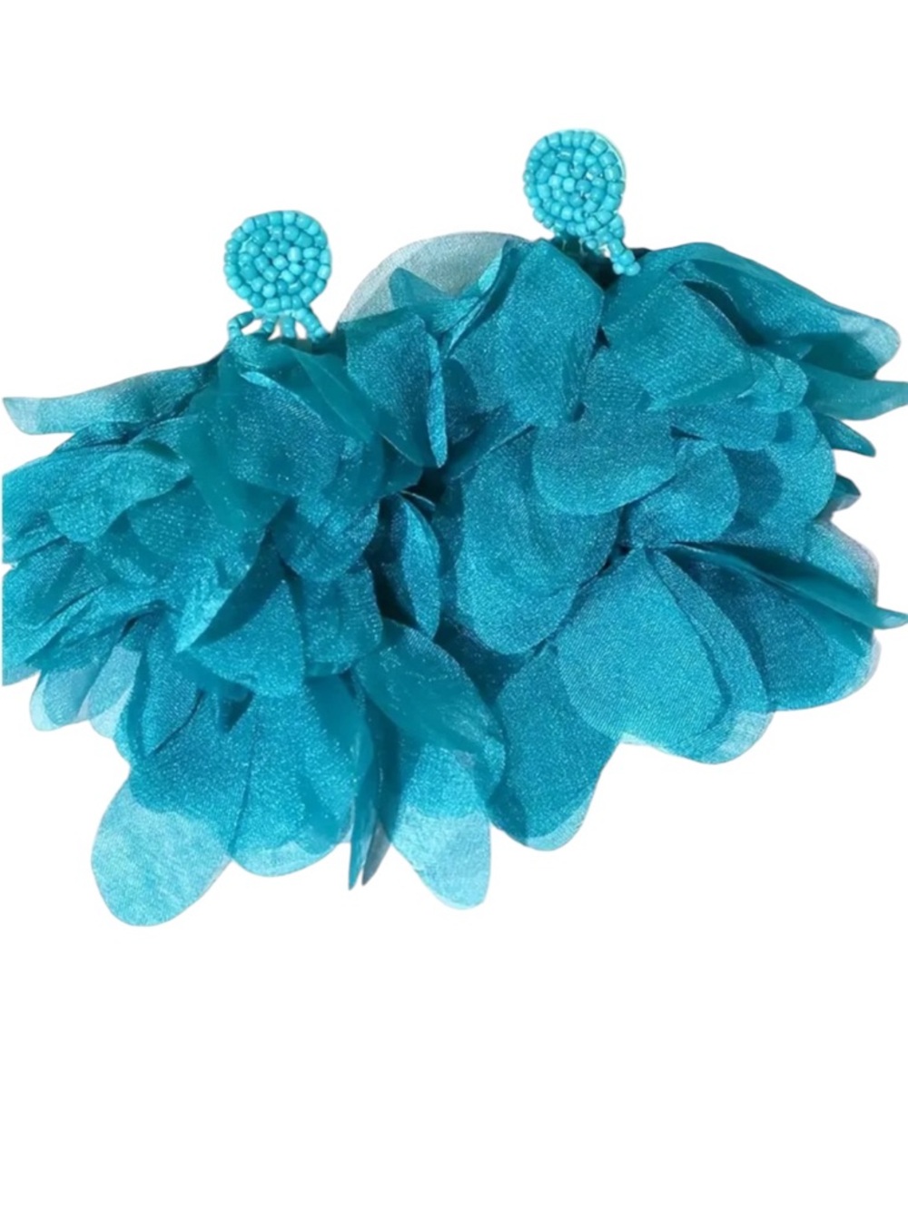 Blue Exaggerated Petal Earrings